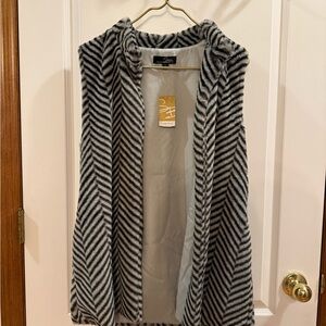 Chico's Gray and Black Striped Vest